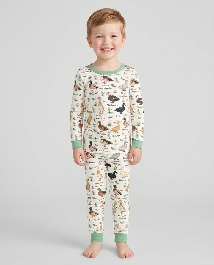 Farm Duck Species Bamboo Two Piece Long Sleeve Pajama Set