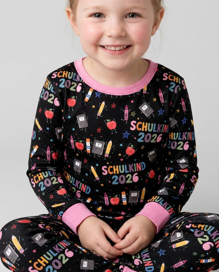 First Day Fun 2026 Bamboo Two Piece Long Sleeve Pajama Set