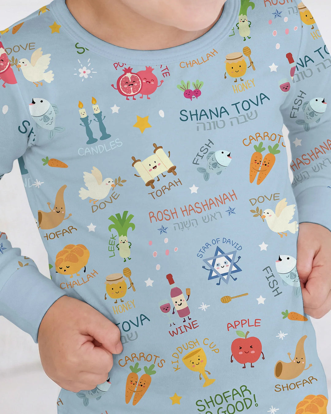 Zweiteiliges Langarm-Pyjama-Set mit Sommerfrüchten