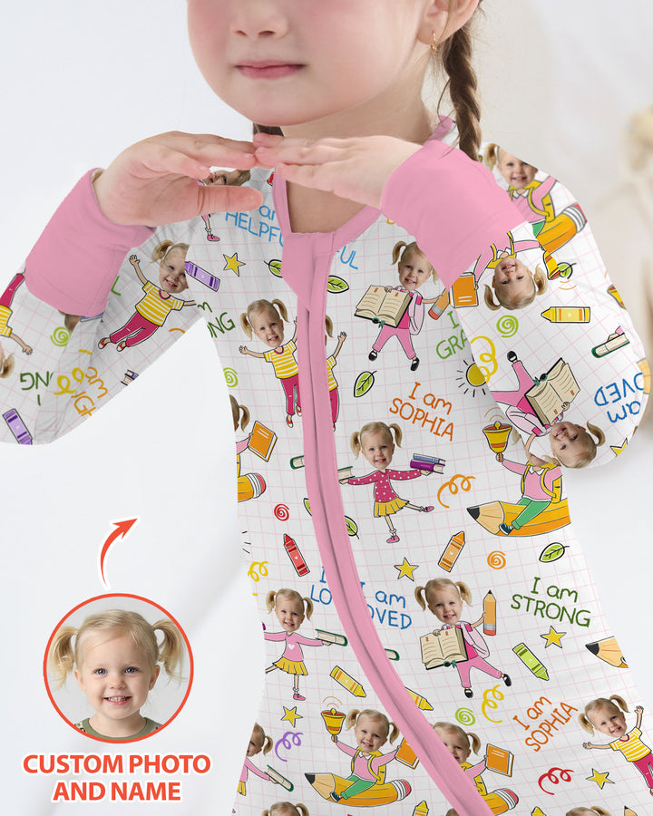 Gerippte Babykleidung mit individuellem Foto - Weich &amp; Skizzenhaft