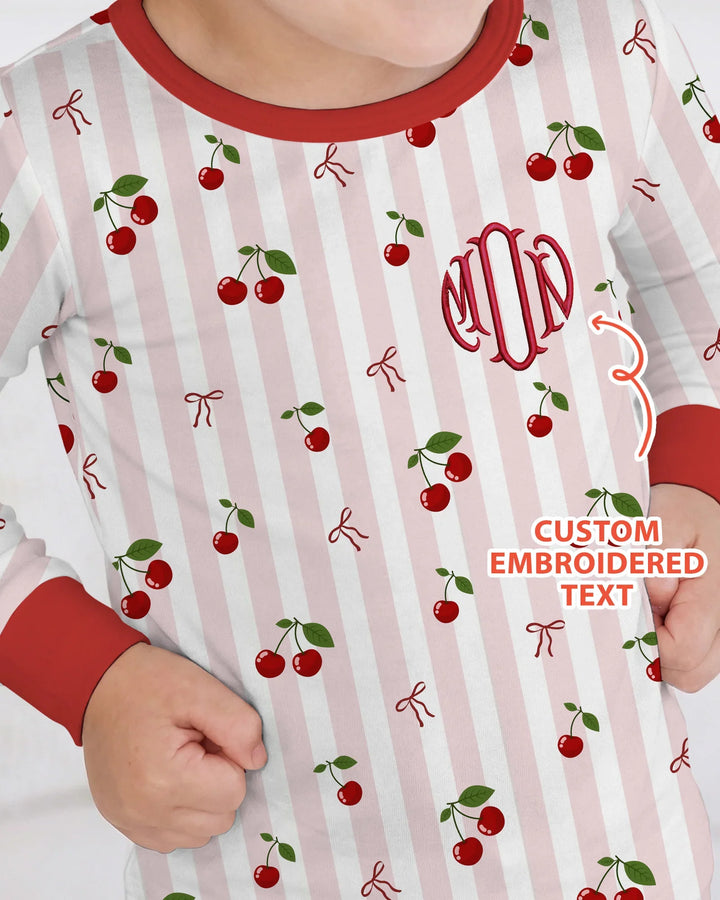 Zweiteiliges Langarm-Pyjama-Set mit Sommerfrüchten