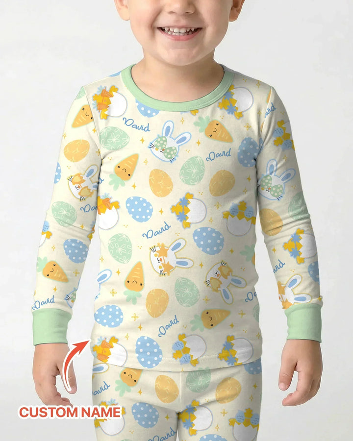 Zweiteiliges Langarm-Pyjama-Set mit Sommerfrüchten