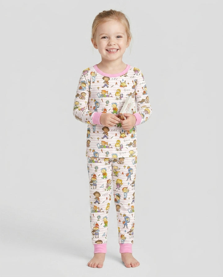 Zweiteiliges Langarm-Pyjama-Set mit Sommerfrüchten