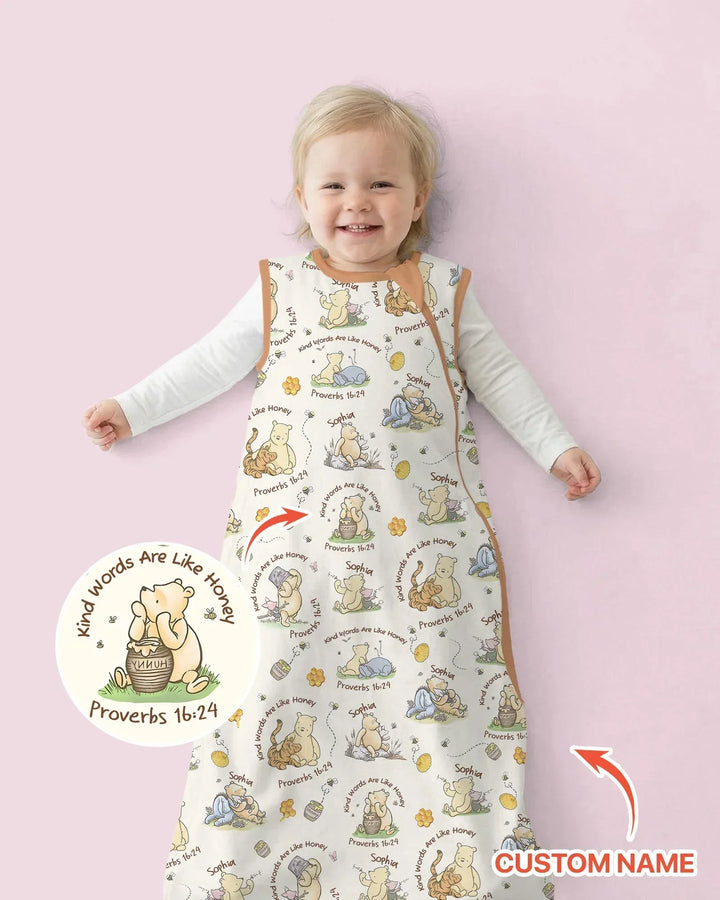Kind Words Are Like Honey Custom Name Bamboo Sleep Bag