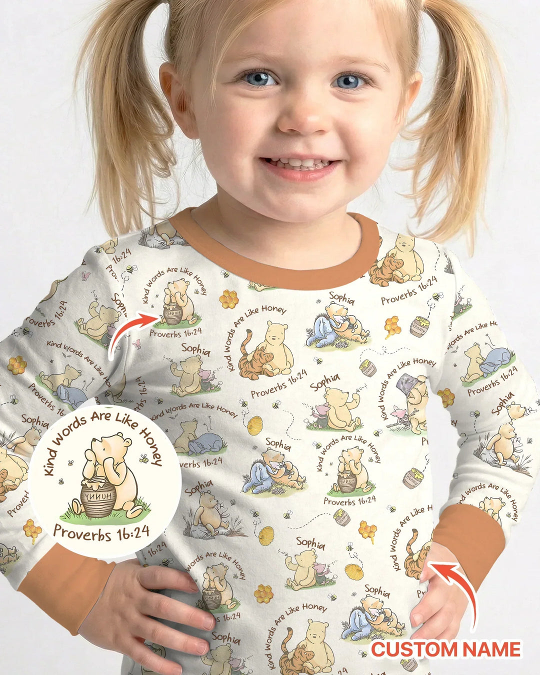 Zweiteiliges Langarm-Pyjama-Set mit Sommerfrüchten