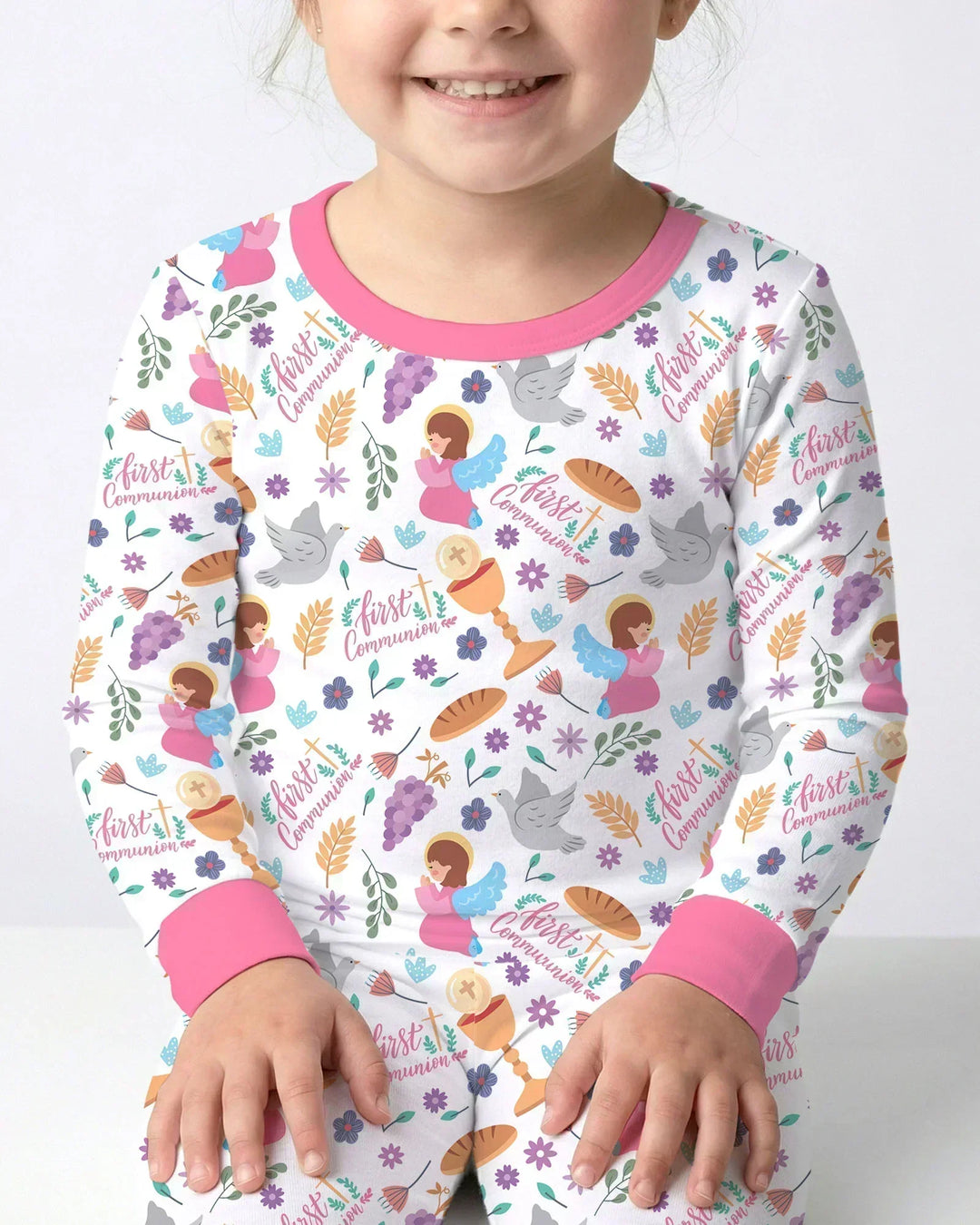 Zweiteiliges Langarm-Pyjama-Set mit Sommerfrüchten