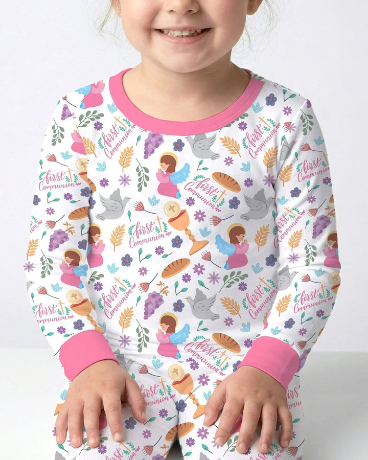Zweiteiliges Langarm-Pyjama-Set mit Sommerfrüchten