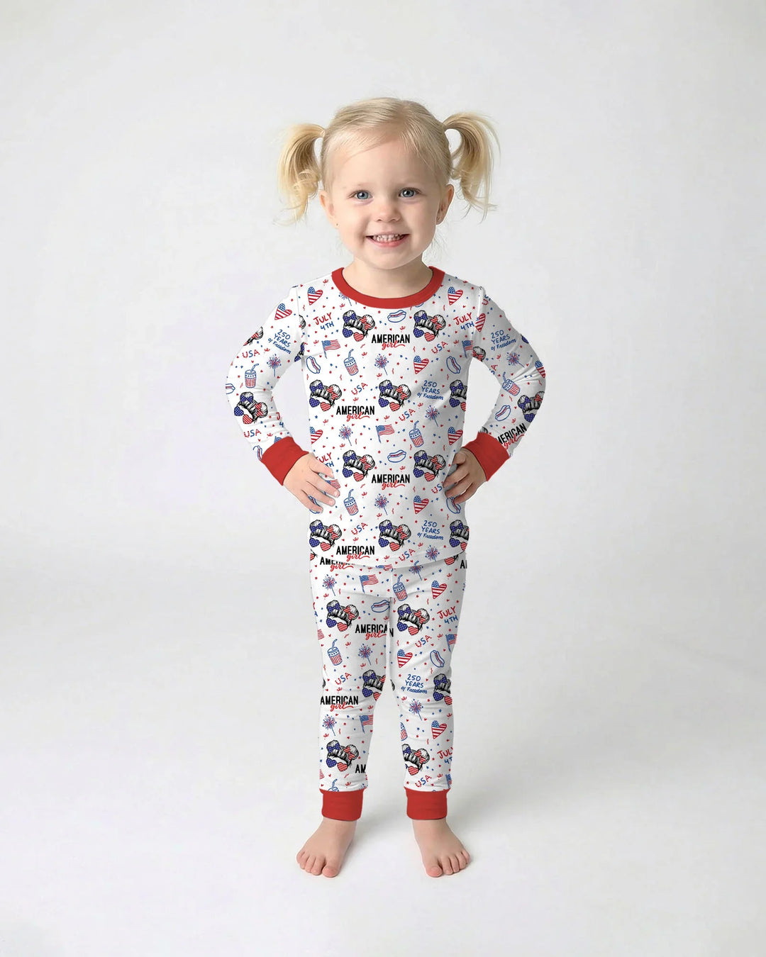 Zweiteiliges Langarm-Pyjama-Set mit Sommerfrüchten