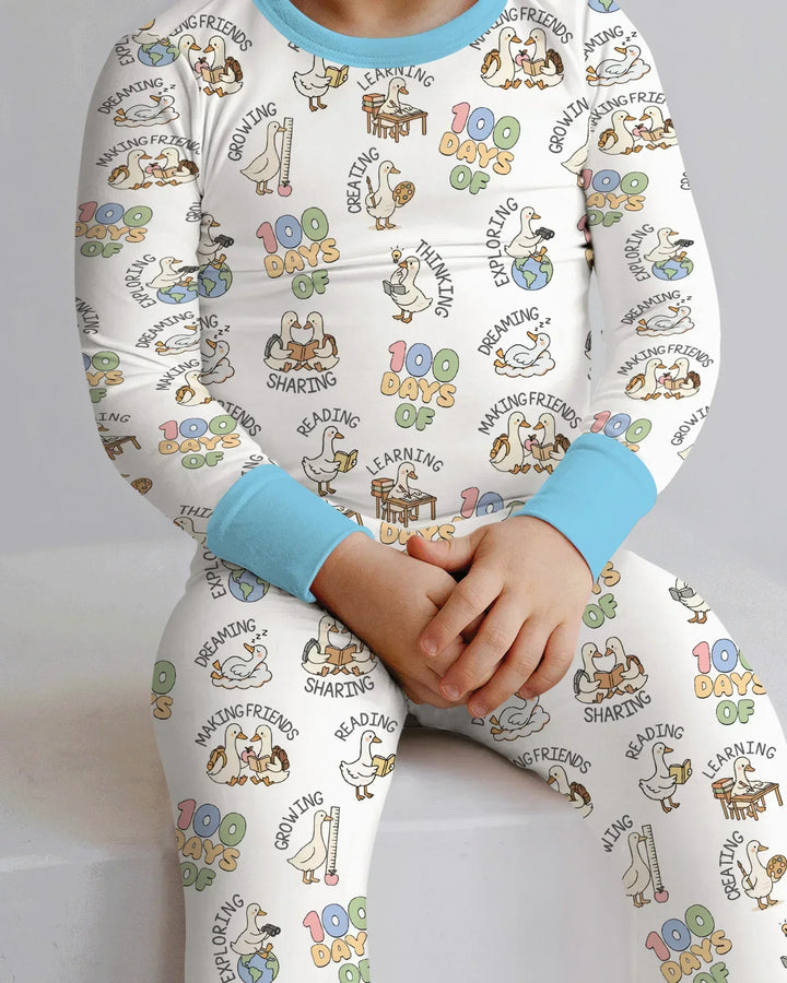 Zweiteiliges Langarm-Pyjama-Set mit Sommerfrüchten