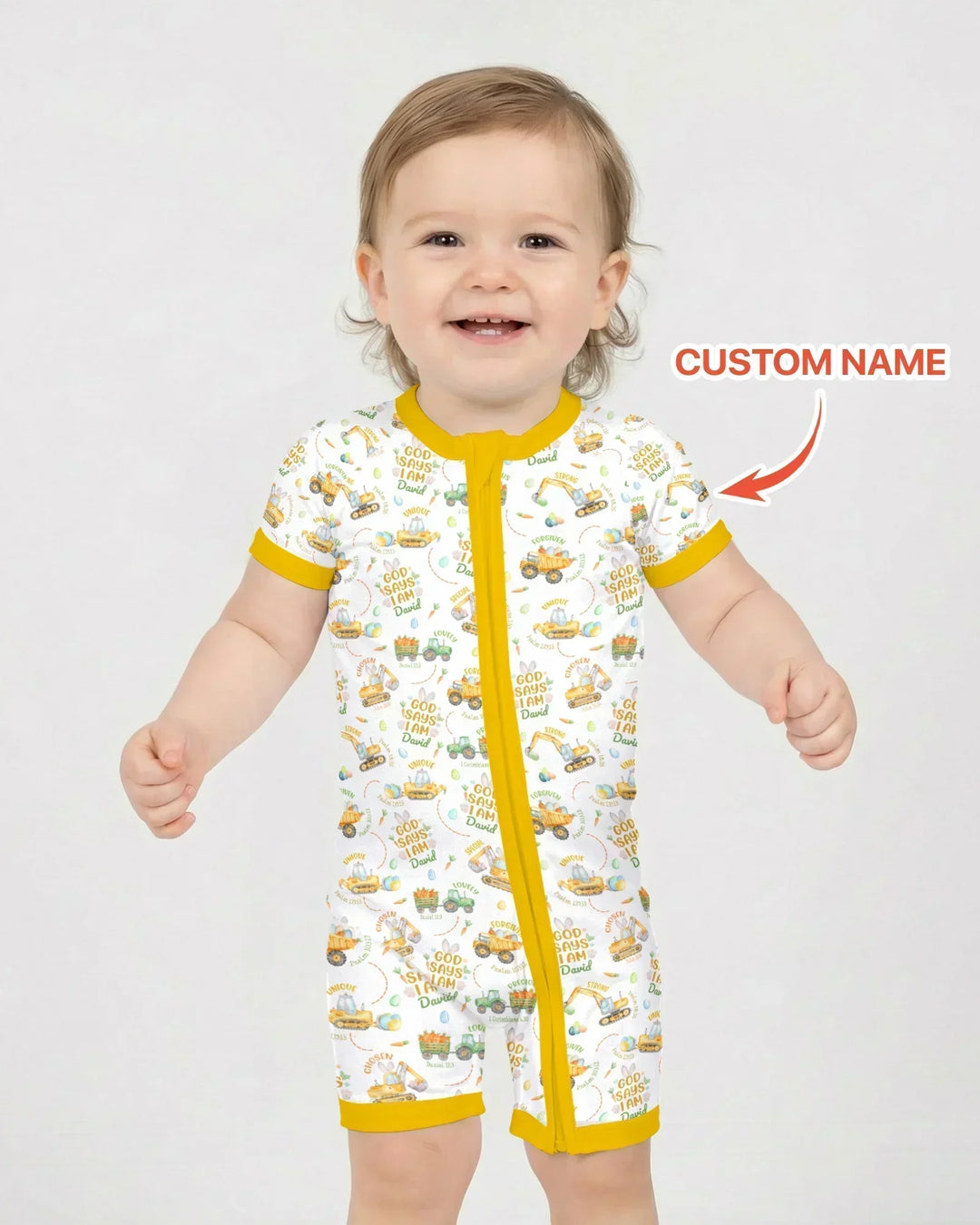 Happy Easter God Says I Am Custom Name Bamboo Shorty Zippy