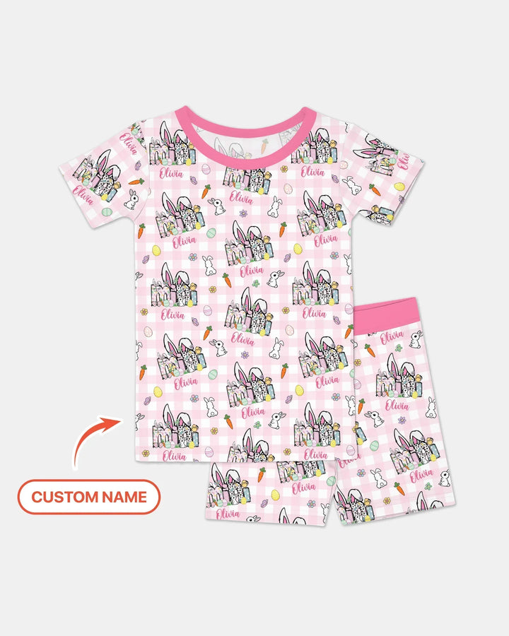 Zweiteiliges Pyjama-Set mit kurzen Ärmeln und Shorts im Sommer-Design