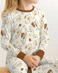 Zweiteiliges Langarm-Pyjama-Set mit Sommerfrüchten