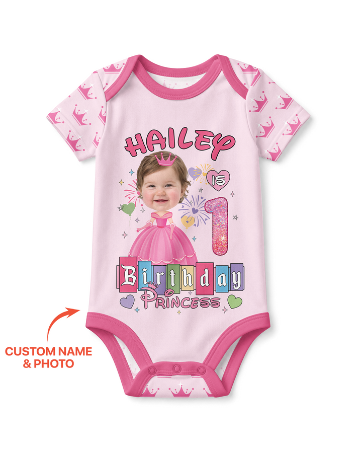 Custom Photo Birthday Princess Bamboo Bodysuit