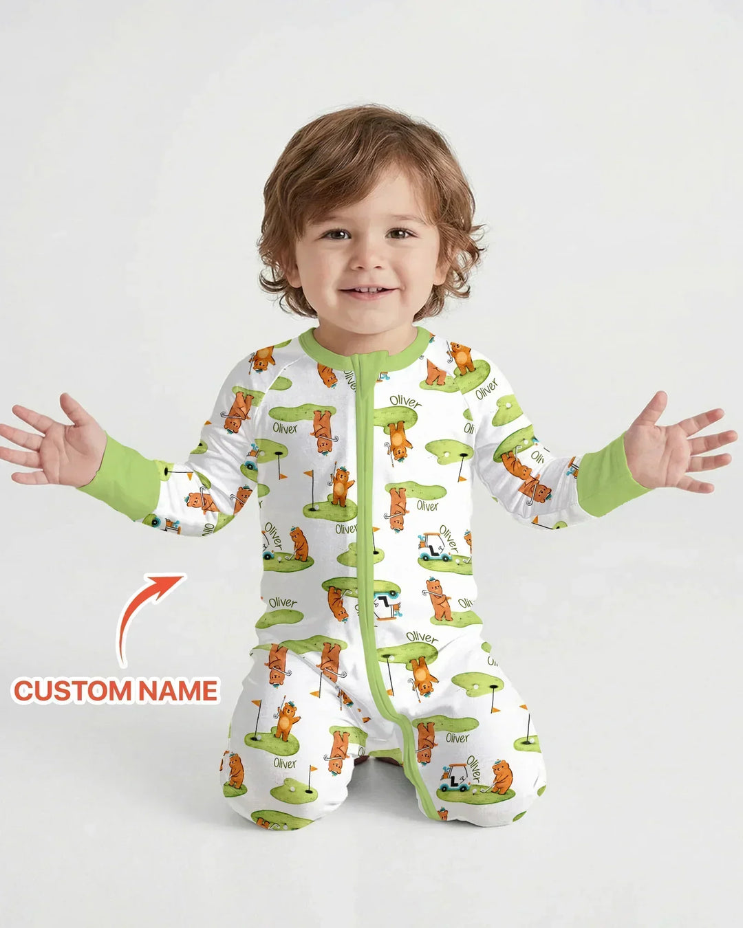 Custom Name Little Bear Golf Club Bamboo Convertible Zippy