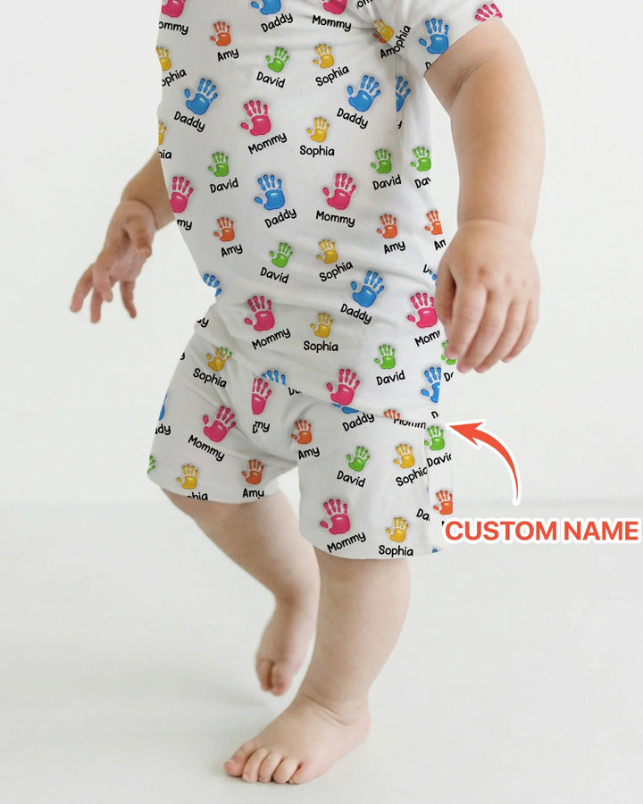Zweiteiliges Pyjama-Set mit kurzen Ärmeln und Shorts im Sommer-Design