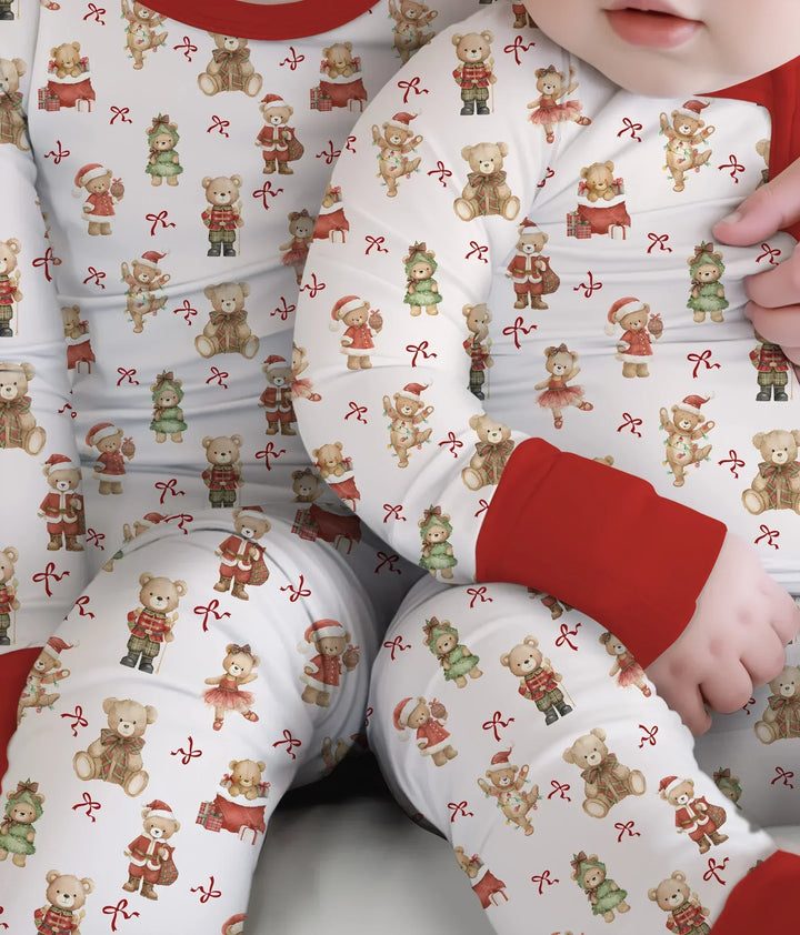 Zweiteiliges Langarm-Pyjama-Set mit Sommerfrüchten