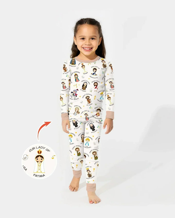 Zweiteiliges Langarm-Pyjama-Set mit Sommerfrüchten