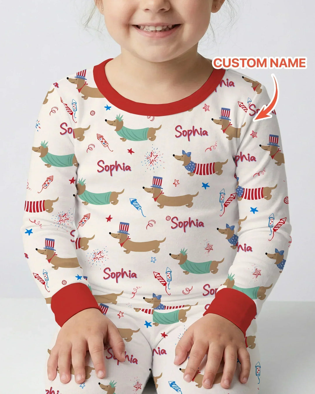 Zweiteiliges Langarm-Pyjama-Set mit Sommerfrüchten