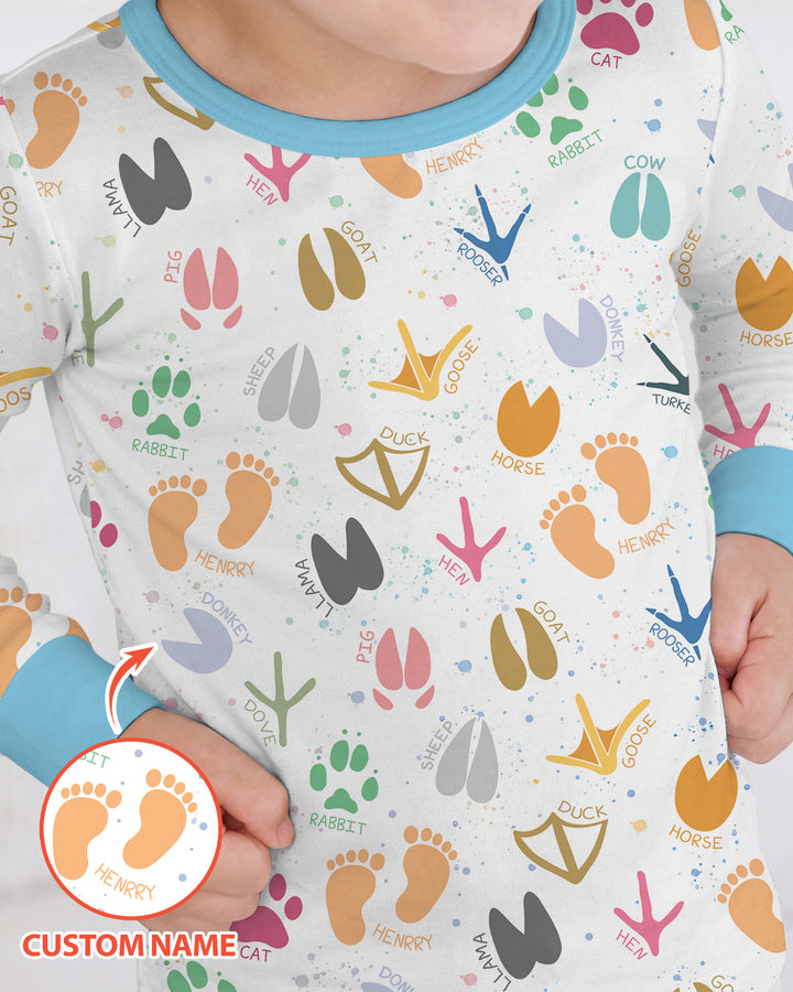 Zweiteiliges Langarm-Pyjama-Set mit Sommerfrüchten