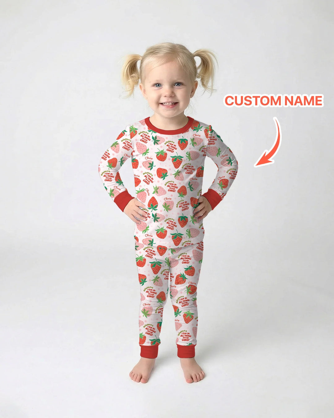 Zweiteiliges Langarm-Pyjama-Set mit Sommerfrüchten