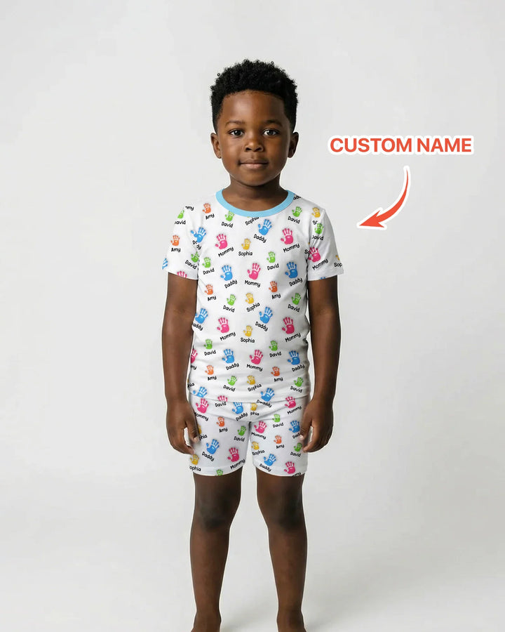 Zweiteiliges Pyjama-Set mit kurzen Ärmeln und Shorts im Sommer-Design
