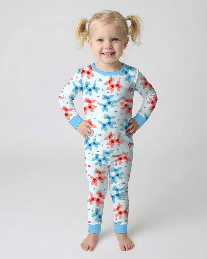 Zweiteiliges Langarm-Pyjama-Set mit Sommerfrüchten