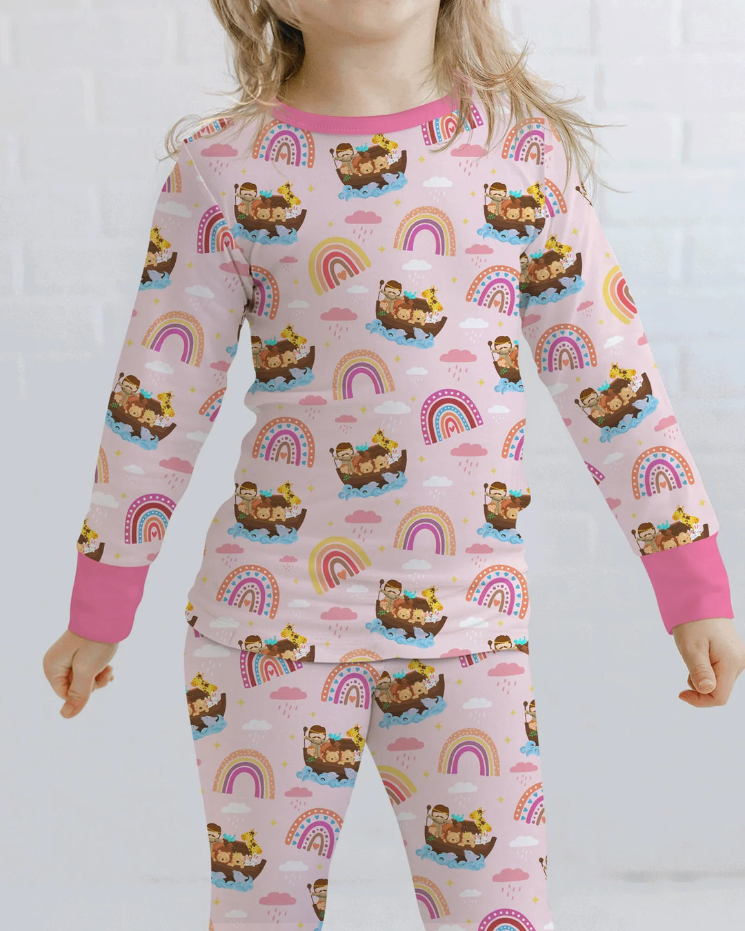 Noah’s Ark & God’s Rainbow Promise Two Piece Long Sleeve Pajama Set