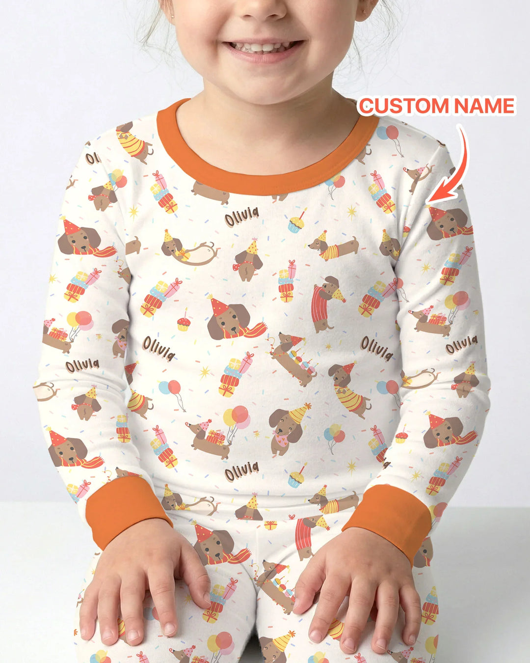 Zweiteiliges Langarm-Pyjama-Set mit Sommerfrüchten