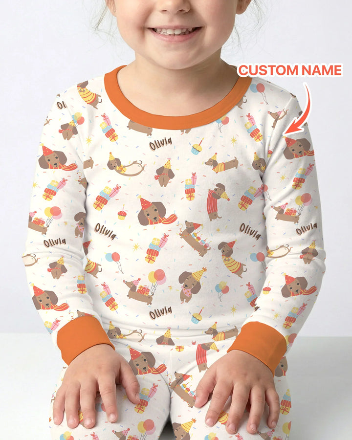 Zweiteiliges Langarm-Pyjama-Set mit Sommerfrüchten