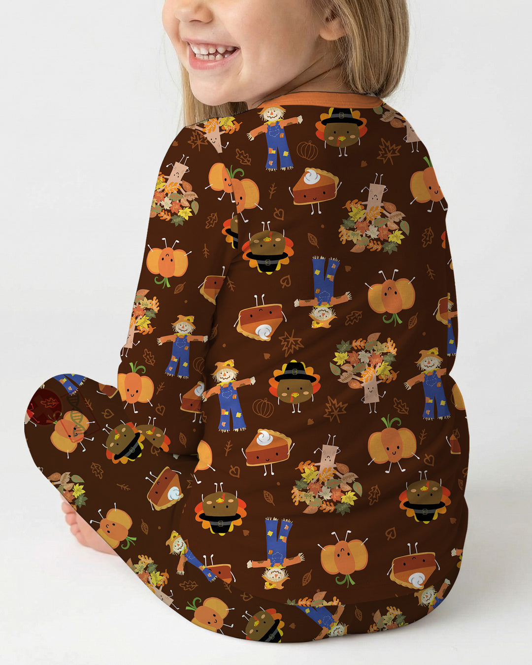 Zweiteiliges Langarm-Pyjama-Set mit Sommerfrüchten