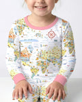 Zweiteiliges Langarm-Pyjama-Set mit Sommerfrüchten