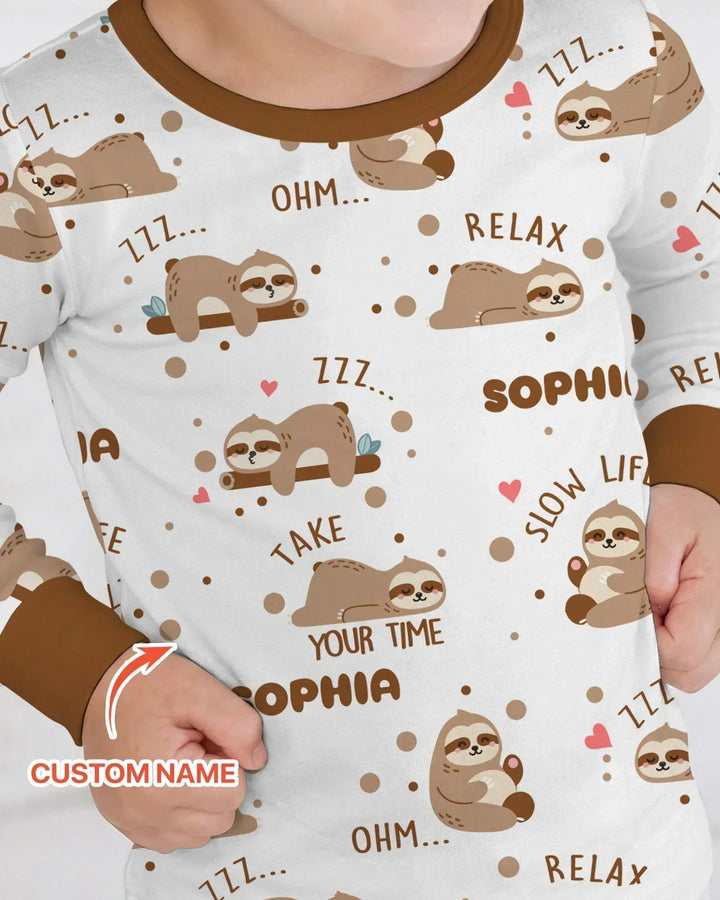 Zweiteiliges Langarm-Pyjama-Set mit Sommerfrüchten