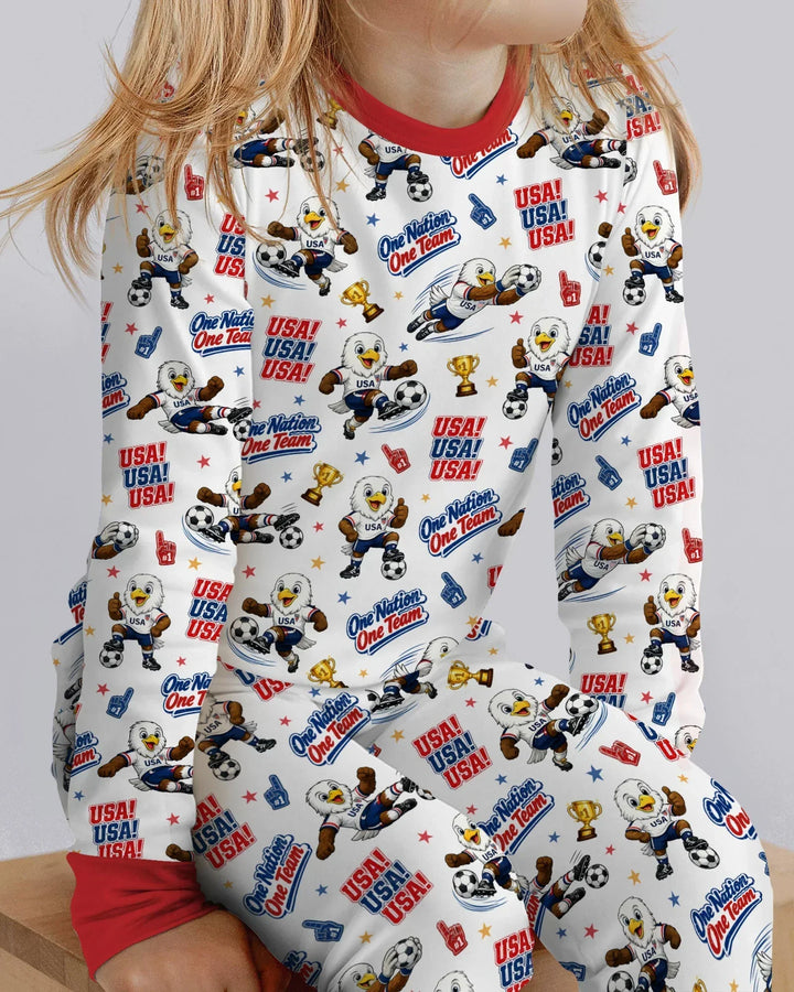 Zweiteiliges Langarm-Pyjama-Set mit Sommerfrüchten