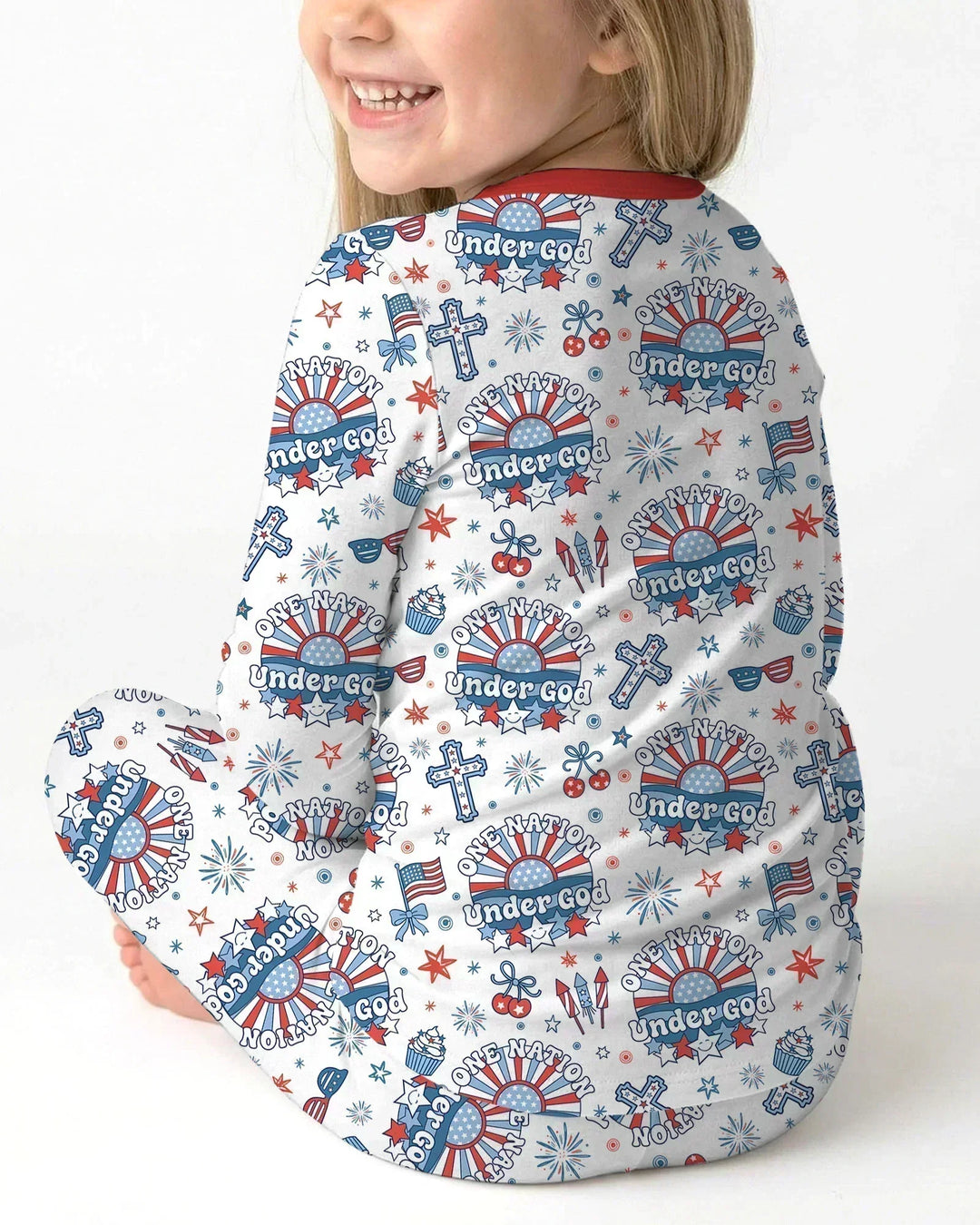 Zweiteiliges Langarm-Pyjama-Set mit Sommerfrüchten