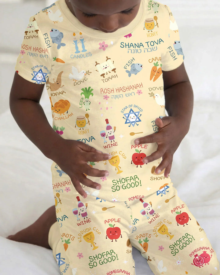 Zweiteiliges, kurzärmliges Pyjama-Set mit Marienkäfern