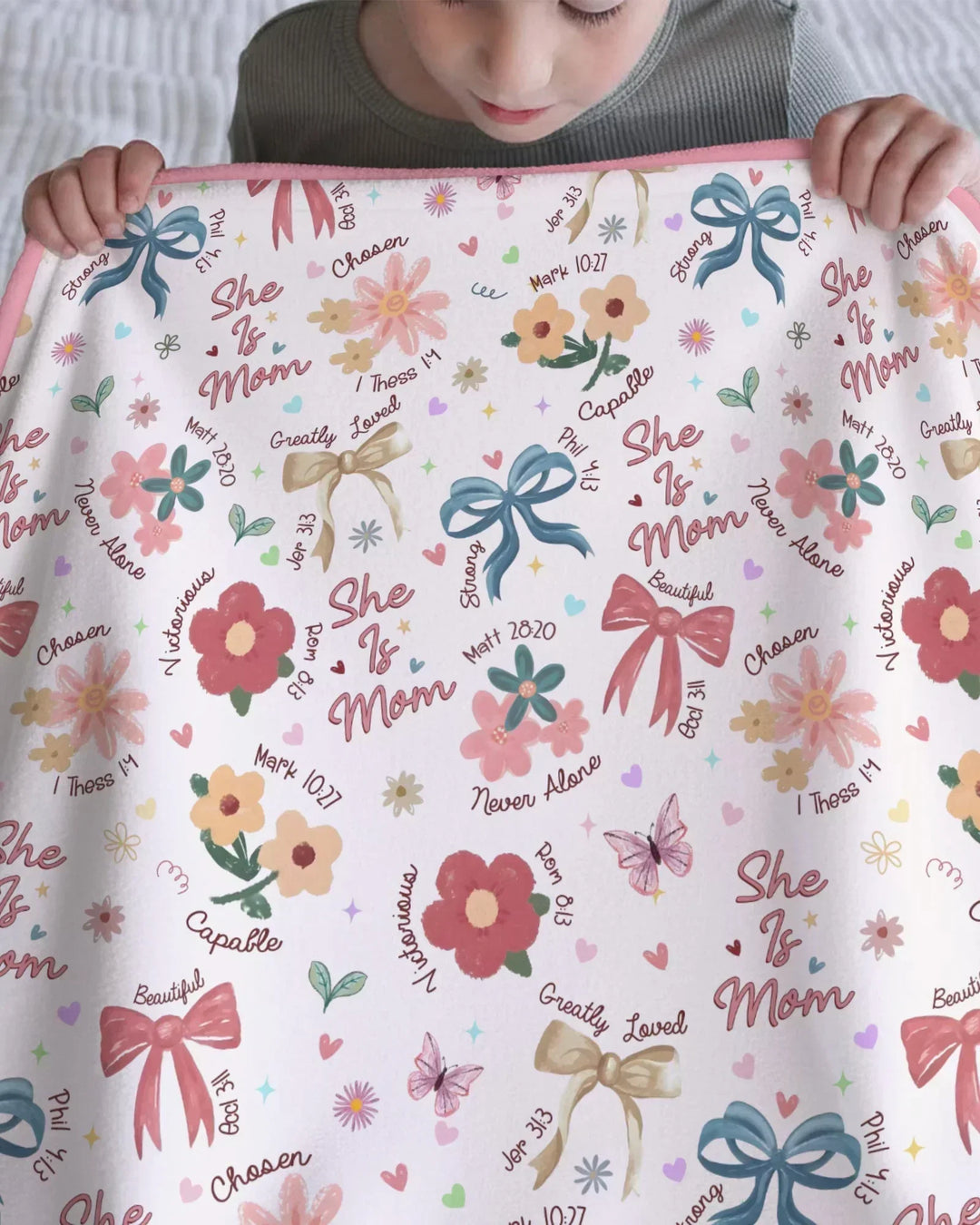 She Is Mom Bamboo Blanket