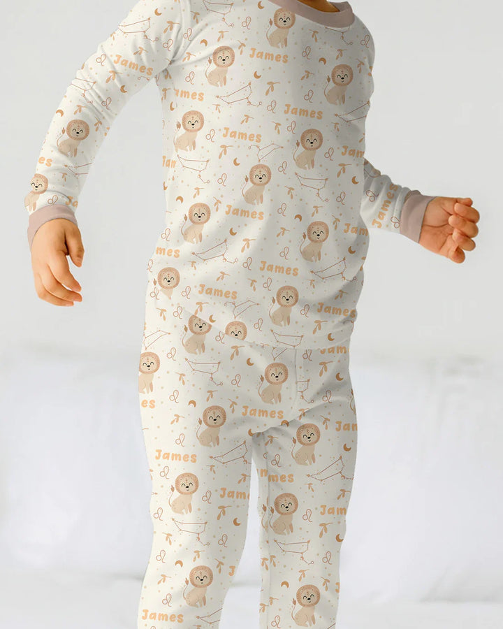 Zweiteiliges Langarm-Pyjama-Set mit Sommerfrüchten
