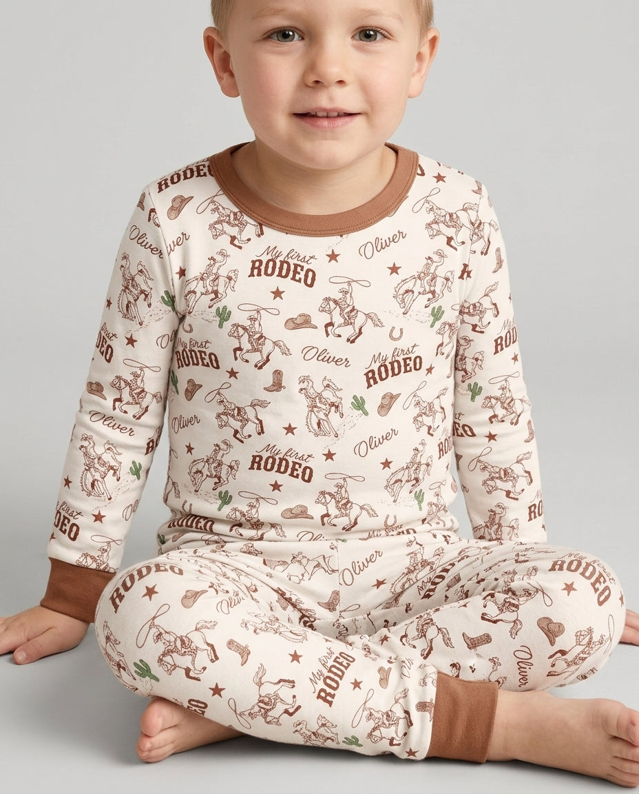 Zweiteiliges Langarm-Pyjama-Set mit Sommerfrüchten