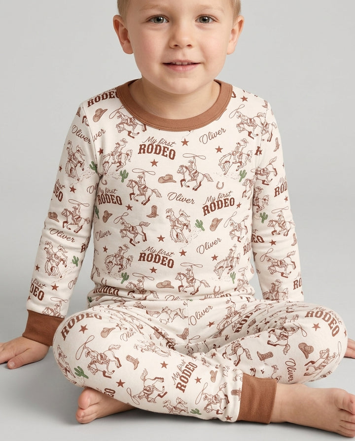 Zweiteiliges Langarm-Pyjama-Set mit Sommerfrüchten