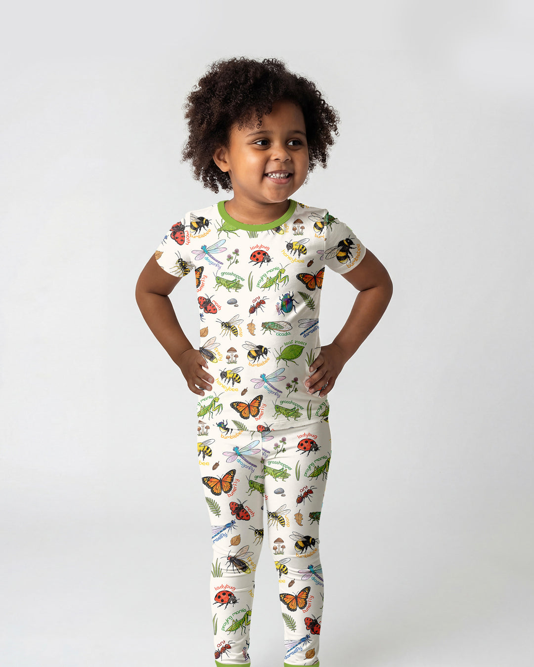 Zweiteiliges, kurzärmliges Pyjama-Set mit Marienkäfern