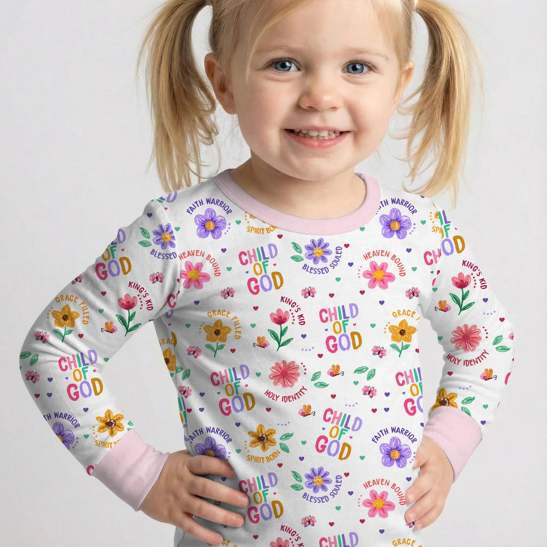 Zweiteiliges Langarm-Pyjama-Set mit Sommerfrüchten
