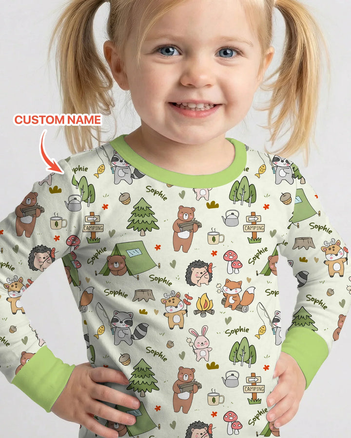 Zweiteiliges Langarm-Pyjama-Set mit Sommerfrüchten