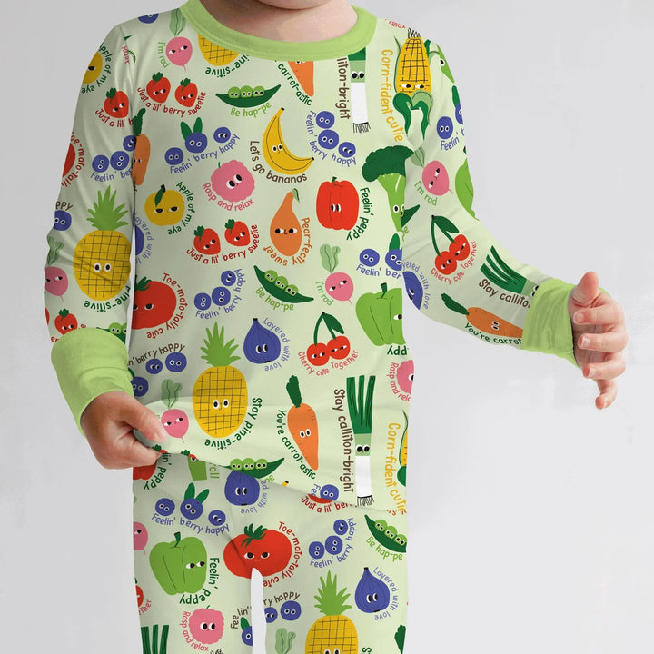 Little Veggie Garden Bamboo Two Piece Long Sleeve Pajama Set