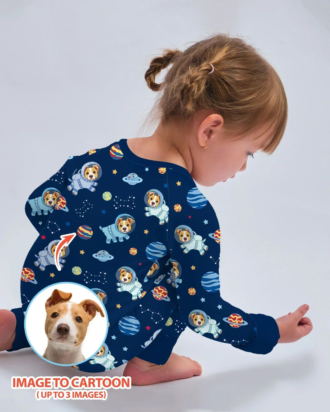 Astronaut Custom Pet Image Family Matching Bamboo Convertible Zippy