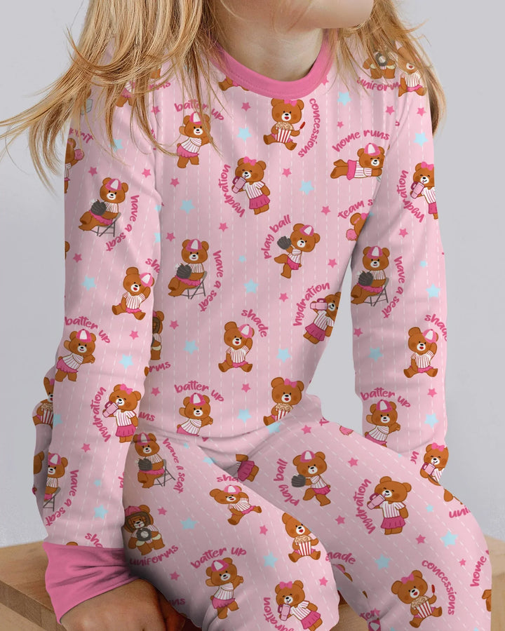 Born To Play Baseball Bamboo Two Piece Long Sleeve Pajama Set