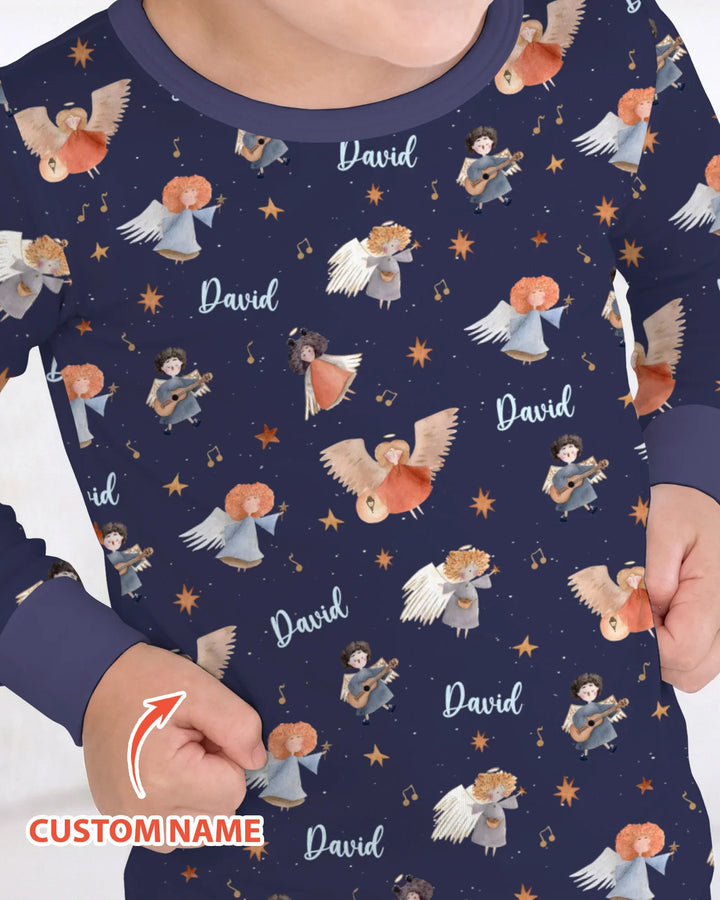 Zweiteiliges Langarm-Pyjama-Set mit Sommerfrüchten