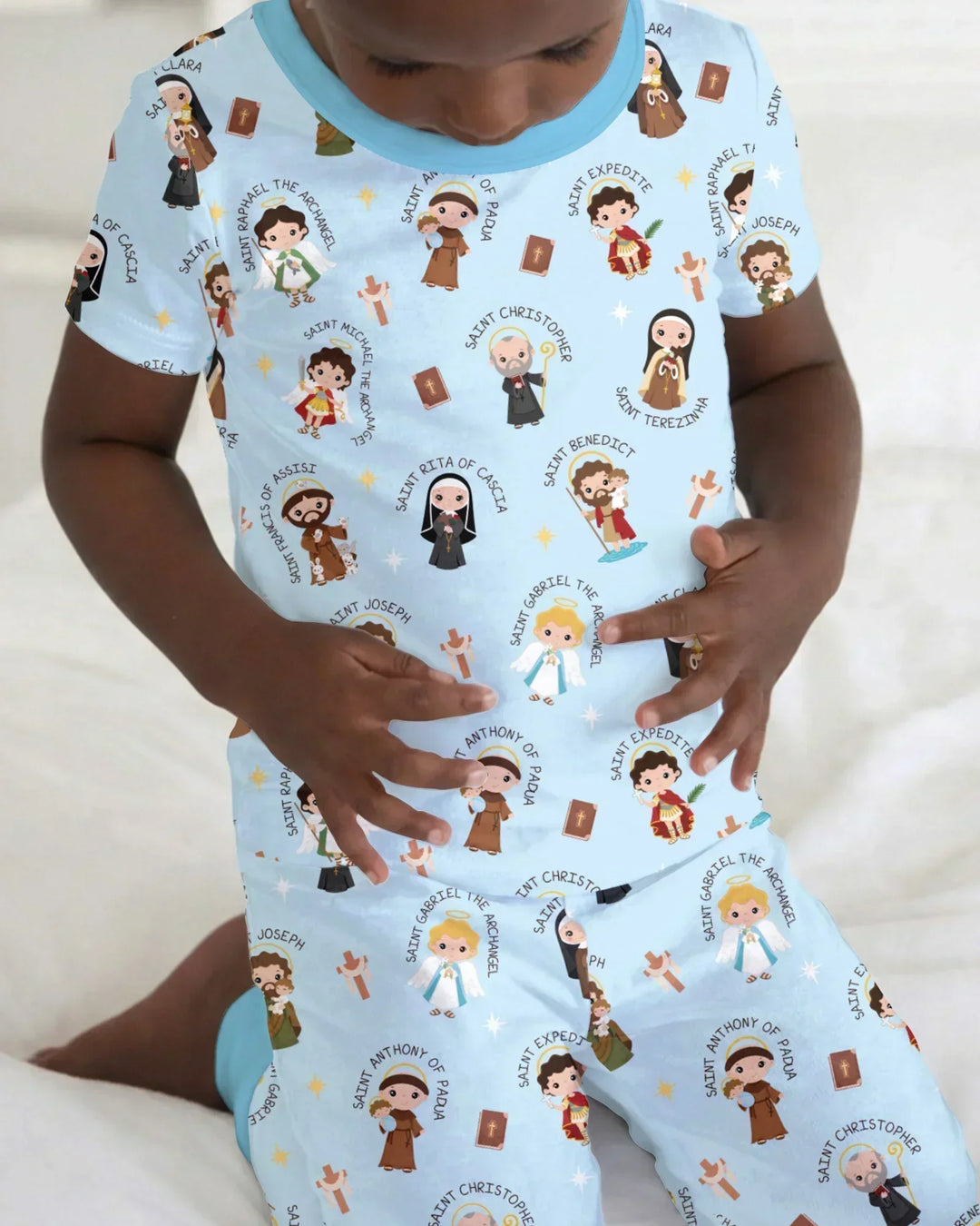 Saints in the Clouds Bamboo Two Piece Short Sleeve Pajama Set