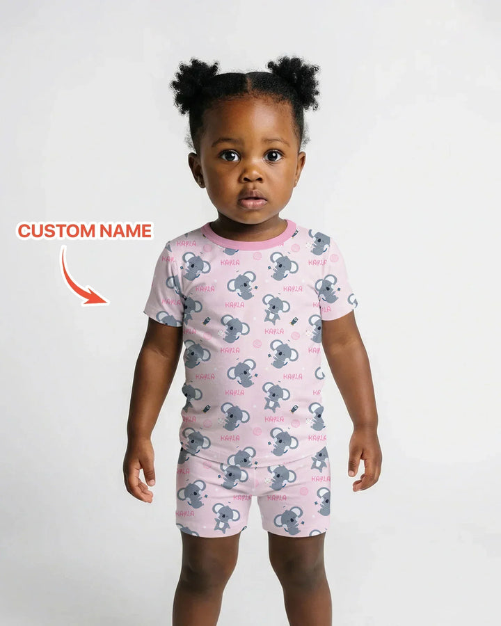Zweiteiliges Pyjama-Set mit kurzen Ärmeln und Shorts im Sommer-Design