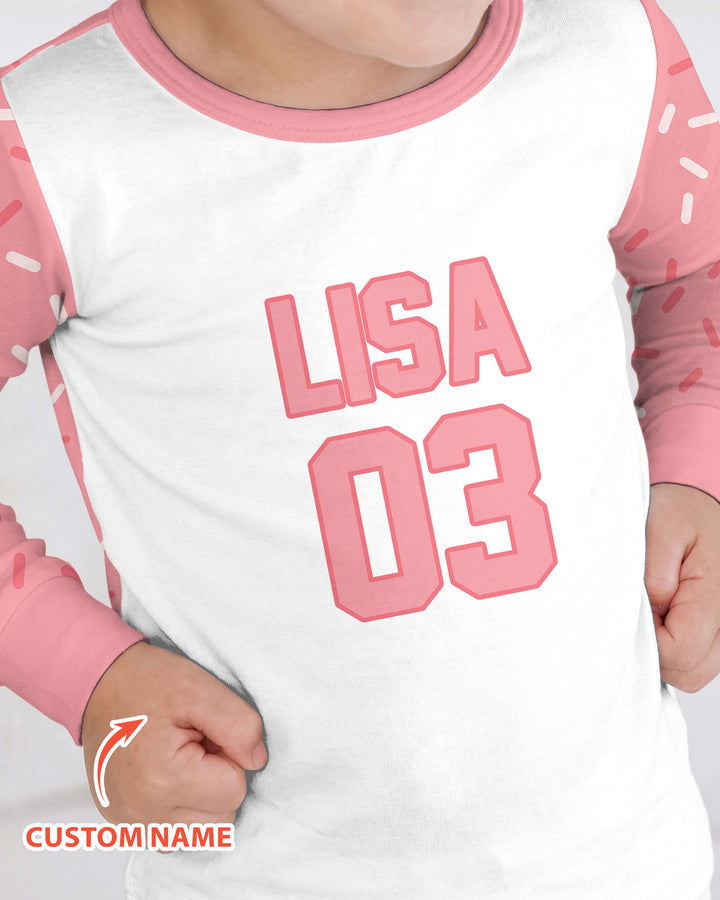 Personalized Dripping Sport Ball Custom Name Number Bamboo Two Piece Long Sleeve Pajama Set