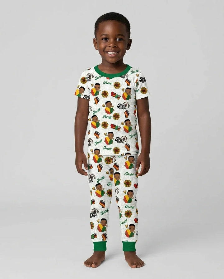 Zweiteiliges, kurzärmliges Pyjama-Set mit Marienkäfern